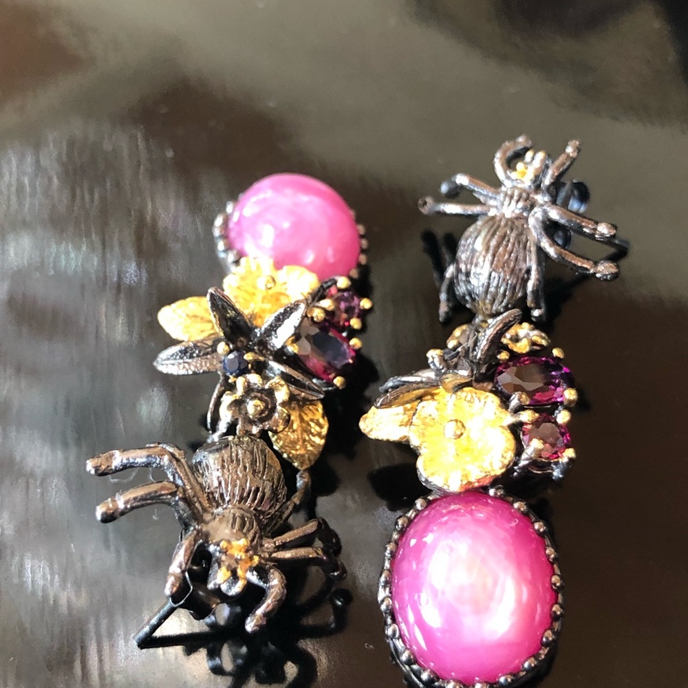 Unique Genuine Star Ruby Earrings - image 8